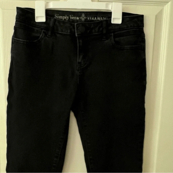 Simple Vera Wang Womens Pants 4 Mid-Rise‎ Black Denim Jeans Casual Streetwear - Picture 5 of 12